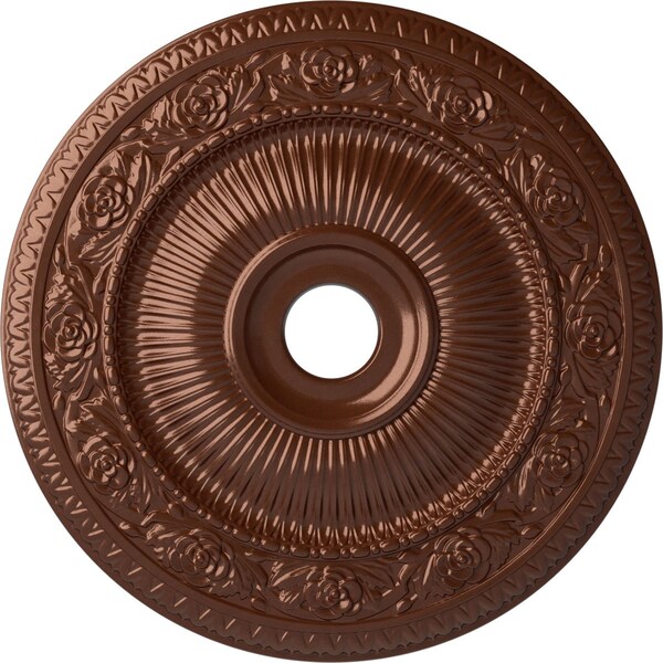 Ekena Millwork Logan Ceiling Medallion (Fits Canopies up to 6 1/8"), 24 1/4"OD x 3 7/8"ID x 2"P, Copper Penny CM24LO1CPS - main